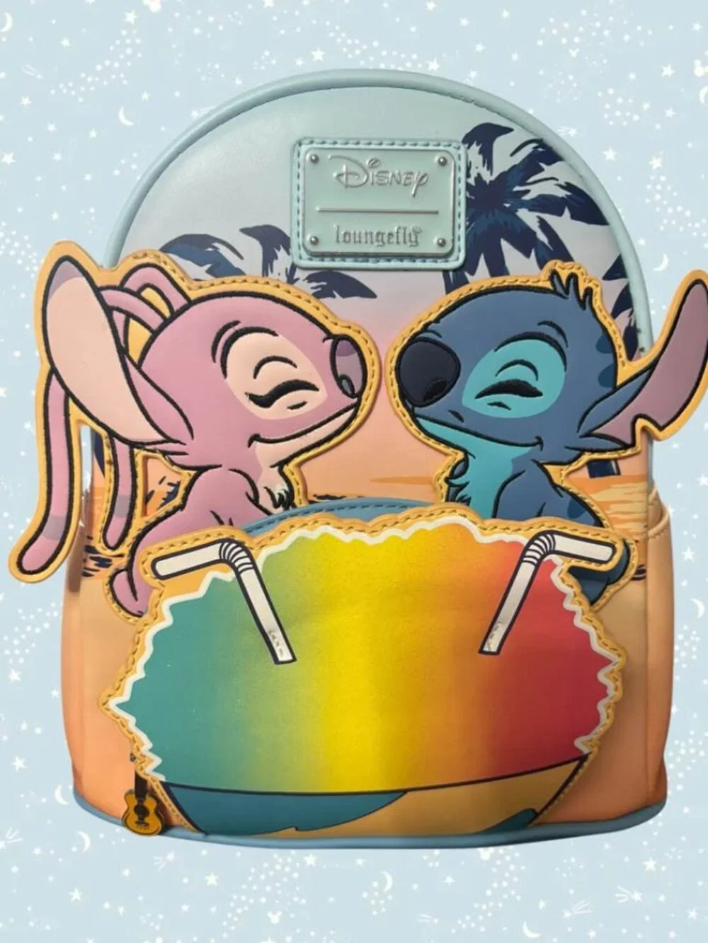 Loungefly Disney Lilo & Stitch Angel and Stitch Shave Ice Mini Backpack and Wall